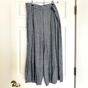 Banana Republic Striped Wide-Leg Cropped Pants